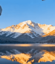 冬季雪山湖泊森林自然风光12461#横屏 