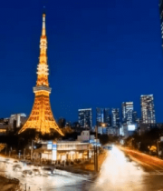 	 东京夜景街道与东京塔3302#横屏 