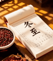 冬至节气日历与传统食材画面6067#横屏 