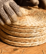 手工编织草编物件画面5006#横屏 