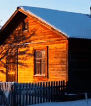 冬日木屋雪景4471#横屏 