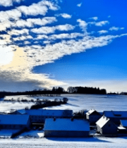 冬日乡村雪景全景106#横屏 