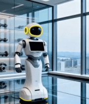 室内机器人挥手欢迎场景12773#横屏 