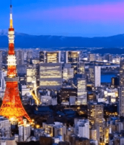 东京塔城市全景与远山1864#横屏 