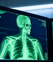 电脑屏幕显示人体骨骼影像6892#横屏 