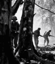 士兵在森林中行进8595#横屏 