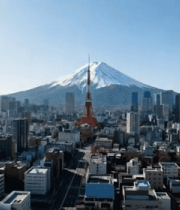 东京城市与富士山全景(1)1878#横屏 