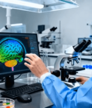 实验室科学家操作显微镜画面322#横屏 