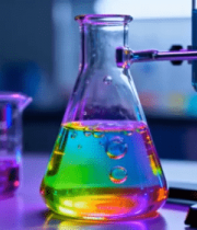 实验室化学实验中的多彩液体5869#横屏 