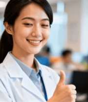 实验室女医生竖大拇指画面8591#横屏 