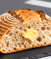 石板上的黄油面包特写11944#横屏 