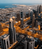 迪拜城市建筑鸟瞰全景2626#横屏 