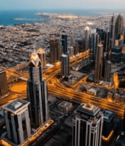迪拜城市建筑鸟瞰全景2626#横屏 