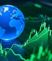 地球模型与金融线图922#横屏 