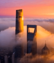 上海中心云海日出航拍14314#横屏 