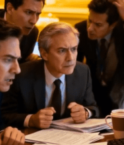 商务人士研讨金融数据场景1969#横屏 