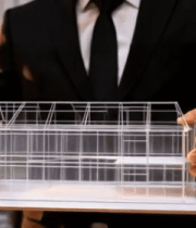 商务人士手持建筑模型5050#横屏 