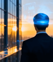 商务人士眺望城市科技画面12276#横屏 