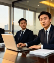 商务人士会议室讨论场景8548#横屏 