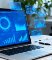 商务人士操作笔记本电脑画面9547#横屏 