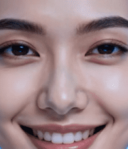 	 戴科技耳机微笑的女性4644#横屏 