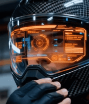 戴高科技头盔的人物特写9717#横屏 