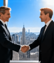 商务人士办公室握手合作场景(1)7035#横屏 