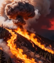 山林火灾浓烟滚滚景象2434#横屏 