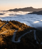 山间云海蜿蜒公路风景13318#横屏 