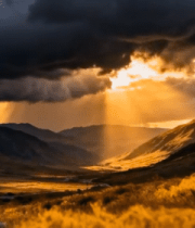 山间阳光穿透乌云自然景观5408#横屏 