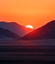 山间日落全景4077#横屏 