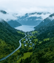 山间公路自然风光全景13883#横屏 