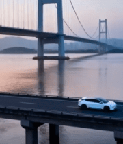 大桥上行驶的汽车3615#横屏 