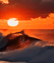 	 大海日落海浪景观9510#横屏 