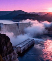 大坝日落全景10348#横屏 