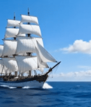 大海上航行的帆船(1)2368#横屏 