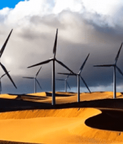 沙漠中的风力发电机组11738#横屏 