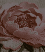 	 刺绣粉色花朵微距特写12525#横屏 