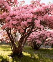 春日盛开的粉色花朵景观4495#横屏 