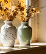 窗台上的花瓶与干花6477#横屏 