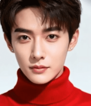 穿红高领毛衣男士特写7689#横屏 