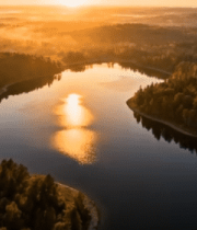 森林湖泊日出全景(1)13766#横屏 