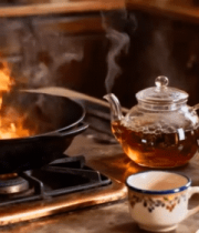 厨房炉灶火焰煮茶场景11875#横屏 