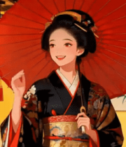 	 持红伞古风女子形象7207#横屏 