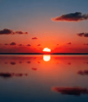 日落时分的瀑布自然风光6410#横屏 