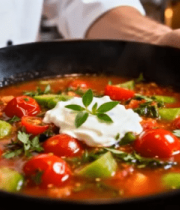 厨师端送番茄蔬菜汤13021#横屏 