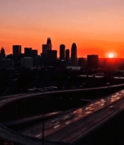 日落时分城市立交桥全景6533#横屏 