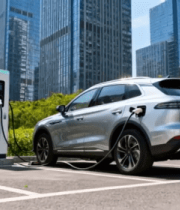 城市中新能源汽车充电桩充电13459#横屏 