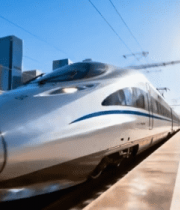城市中高铁进站画面9432#横屏 