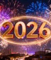 城市夜景烟花跨年素材9268#横屏 